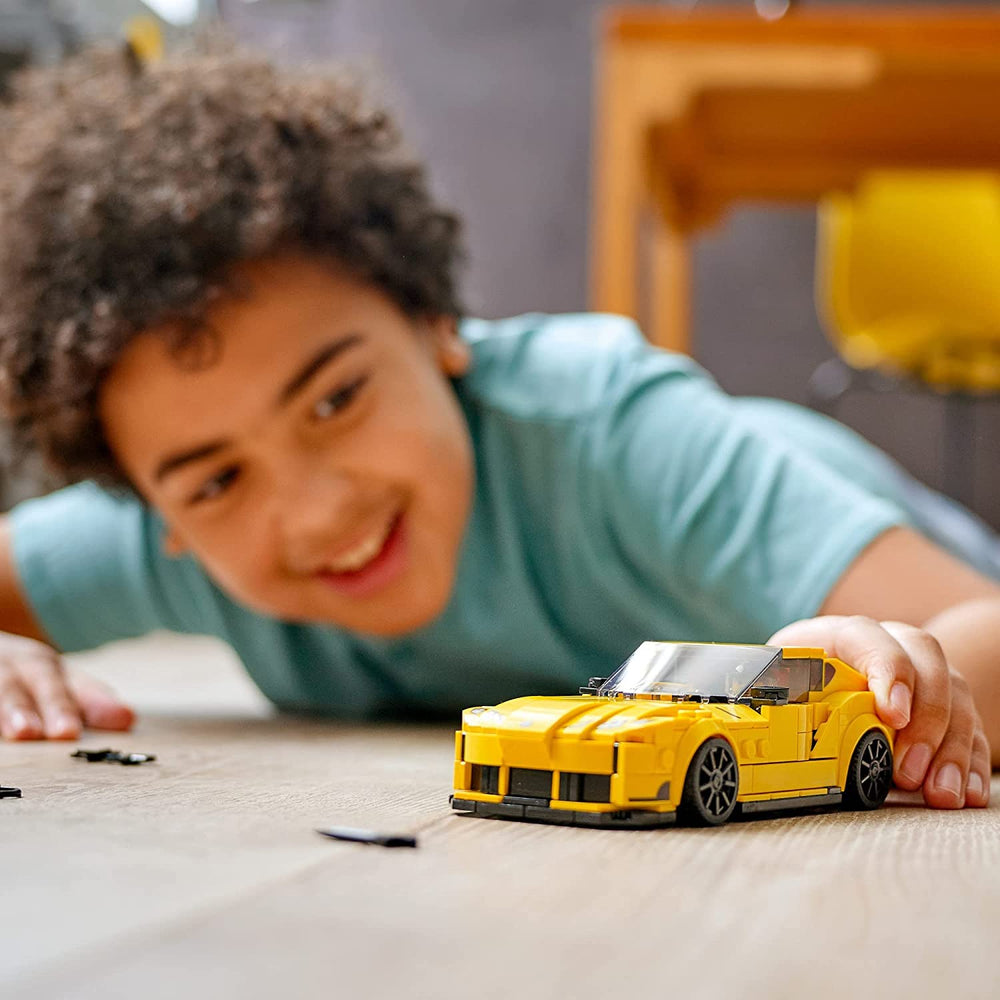 LEGO Speed Champions Toyota GR Supra 76901 wide chassis enables dual-minifigure action.