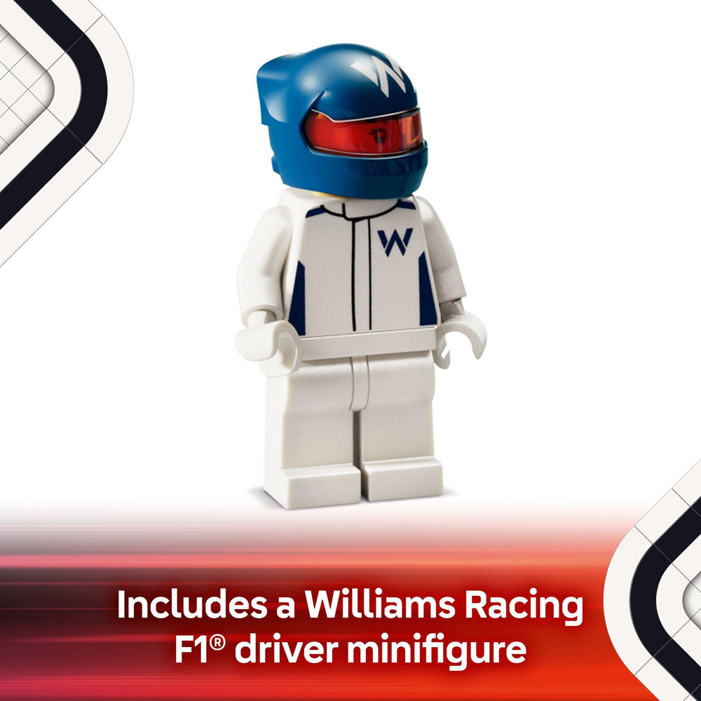 LEGO Williams FW46 rear wing detail adds aerodynamic realism.