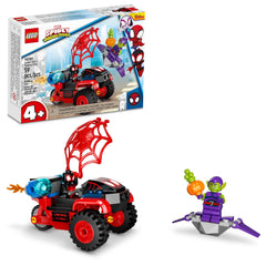 LEGO Spider-Man Miles Morales Techno Trike figure ready for imaginative chase play.