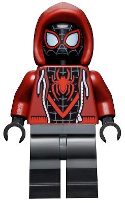 LEGO Miles Morales with blue web blasts enhances imaginative web-slinging scenes