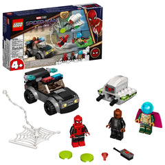 LEGO Spider-Man vs Mysterio drone attack front view sparks action-packed hero play