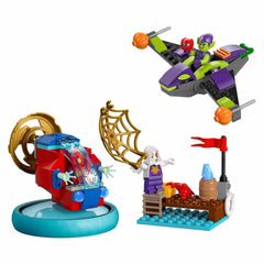 LEGO Spidey air cushion spinner shown in motion for quick adventures.