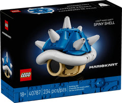LEGO Spiny Shell 40787 blue display model, ideal desk decor for Mario Kart fans