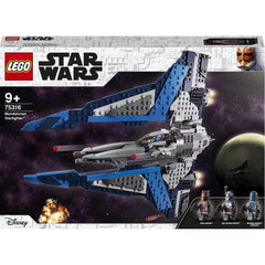 LEGO Star Wars Mandalorian Starfighter cockpit opened for interactive piloting