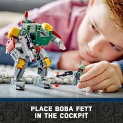 LEGO Star Wars Boba Fett Mech jetpack, enhances role-play with iconic gear.