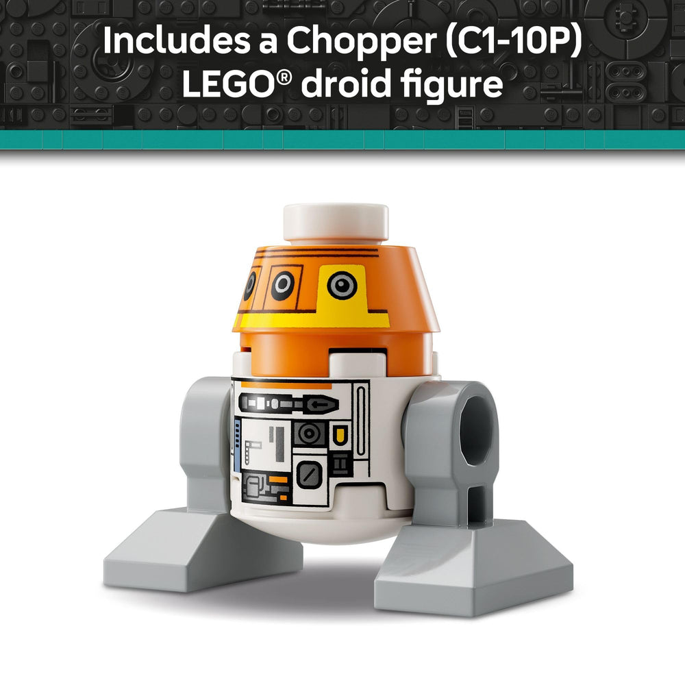 LEGO Star Wars Chopper built-in grumpy head movement feature.