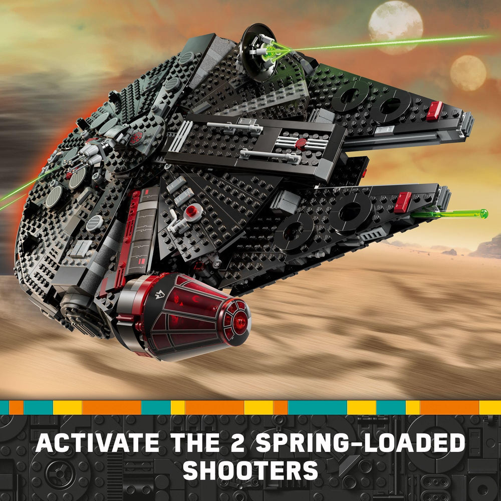 LEGO Star Wars The Dark Falcon size and dimensions emphasize impressive display presence.