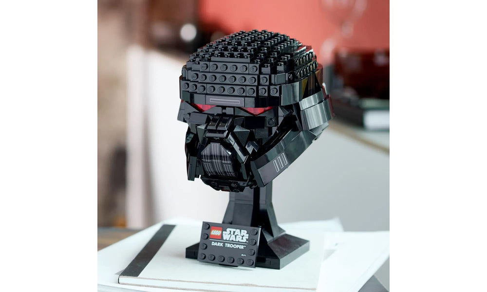 LEGO Star Wars Dark Trooper Helmet close-up bricks texture
