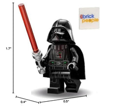 LEGO Darth Vader minifigure with The Brick People Tile for collectible display