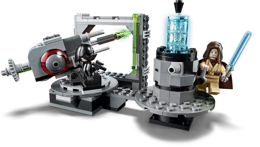 LEGO Star Wars Death Star Cannon Obi-Wan Kenobi figure showcase highlights iconic duo adventures.