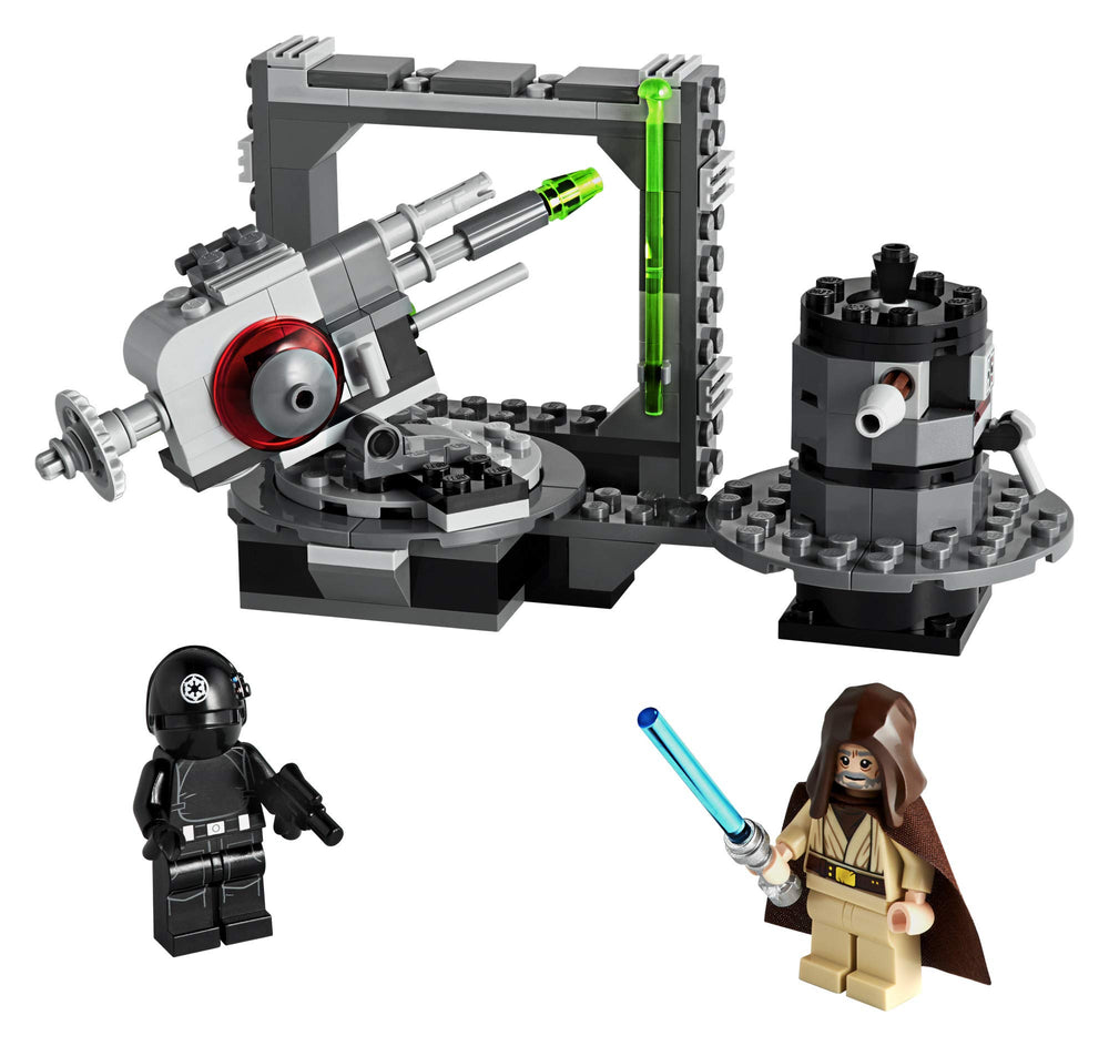 LEGO Star Wars Death Star Cannon side view showcases compact size for quick display setups.