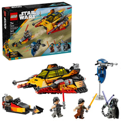 LEGO Star Wars The Force Burner Snowspeeder front view with flame decals for dynamic display