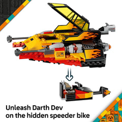 LEGO Star Wars The Force Burner Snowspeeder hidden speeder bike launches during cockpit play