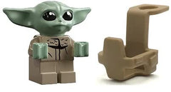 LEGO Star Wars Grogu minifigure with carrier, a compact display piece for LEGO fans