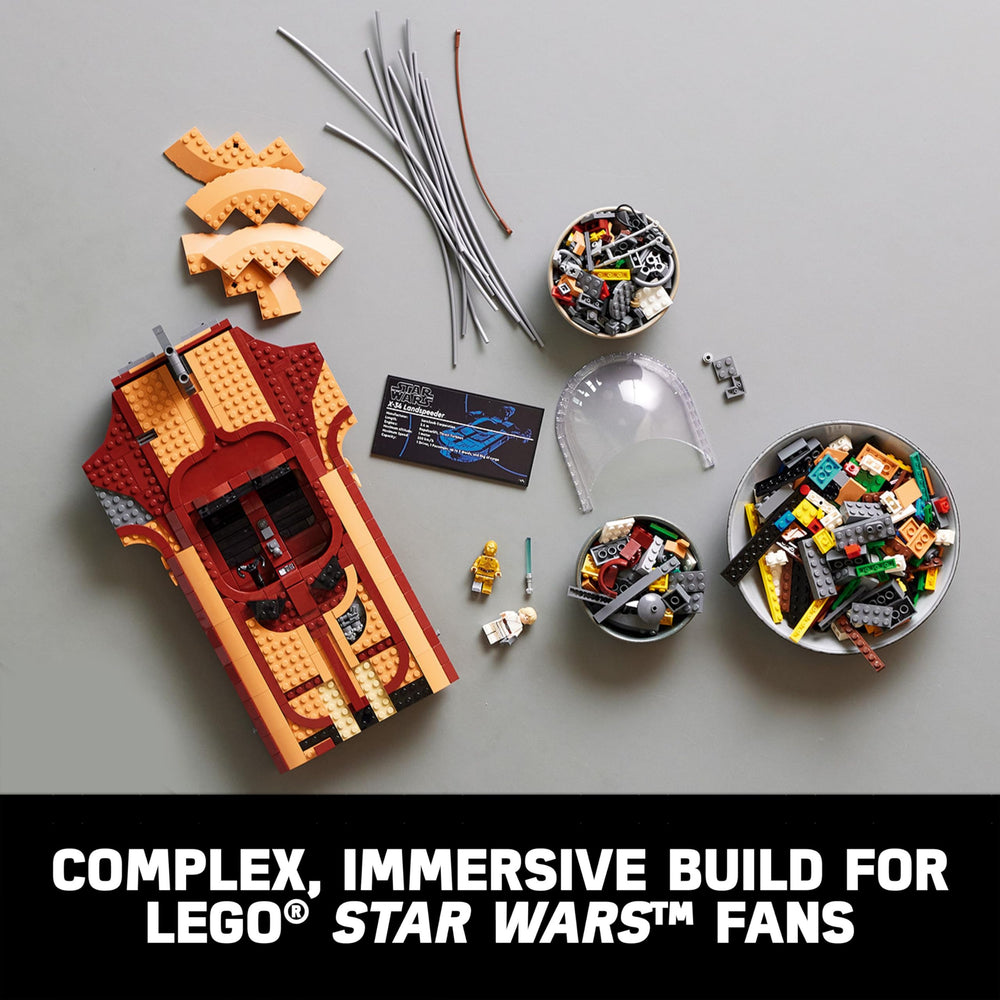 LEGO Star Wars Landspeeder display stand and plaque for hover effect