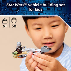 LEGO Star Wars Mandalorian Grogu speeder bike side view sparks imaginative space adventures