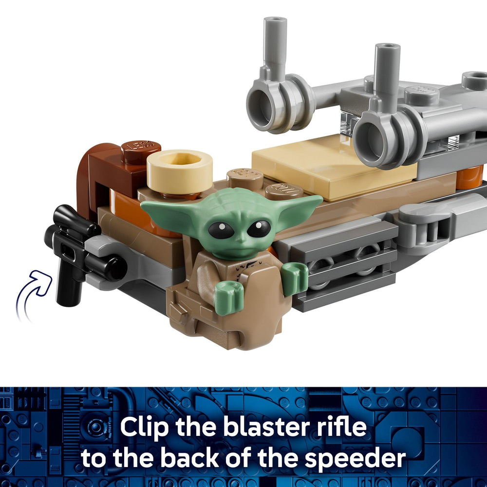 LEGO Star Wars Mandalorian minifigure in seat enhances heroic roleplay sessions