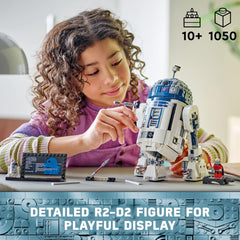 LEGO R2-D2 with 360-degree head for dynamic posing and scenes.