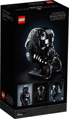 LEGO Star Wars Tie Fighter Pilot Helmet 75274 close-up shows graphic stickers enhancing authentic detail.