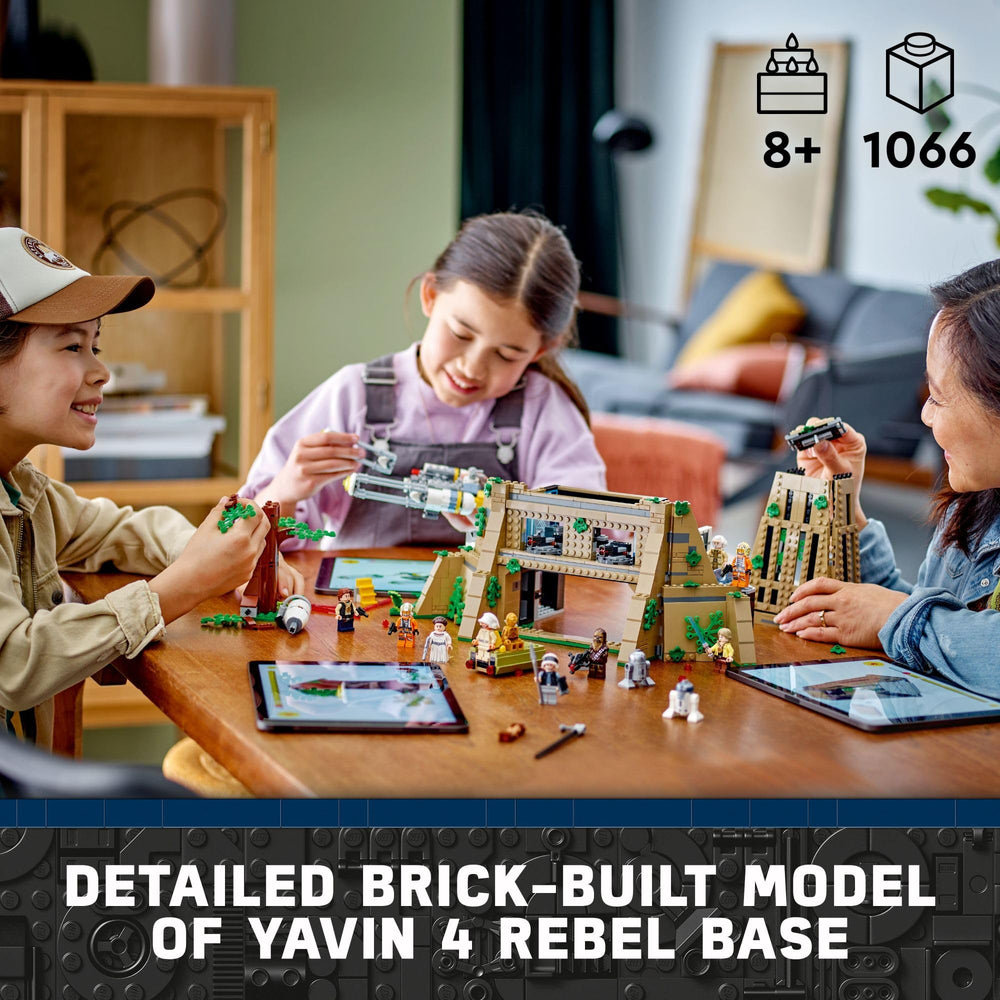 LEGO Star Wars Yavin 4 Rebel Base pilot briefing area for squad planning.
