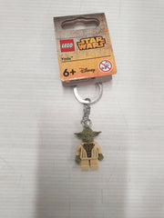 LEGO Yoda keychain side angle showing sturdy ring for daily carry