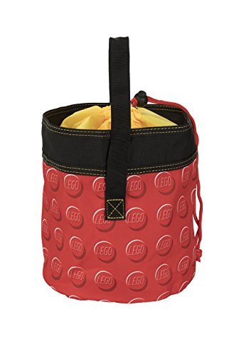 LEGO Storage Cinch Bucket red carry handle for easy transport