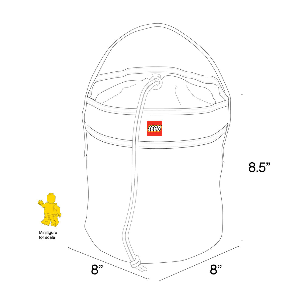 LEGO Storage Cinch Bucket red on the go use while traveling