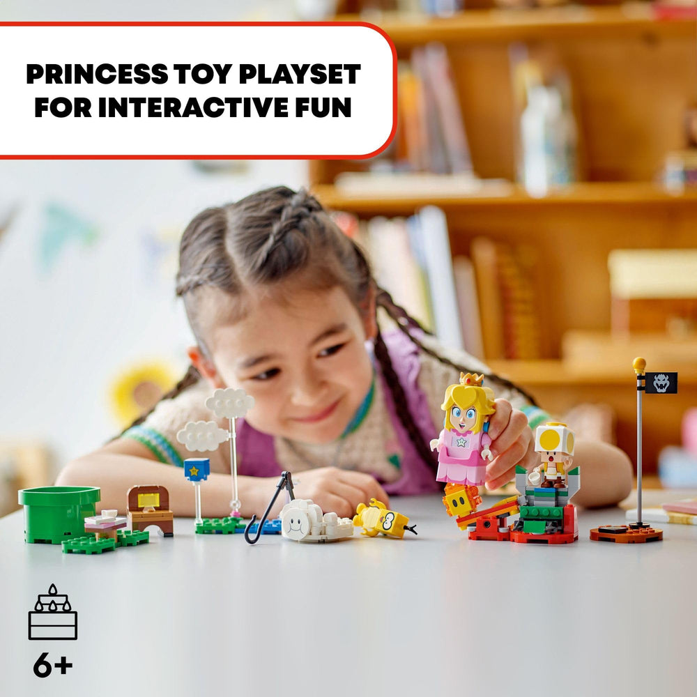 LEGO Super Mario Lakitu cloud enables dynamic aerial play and action.