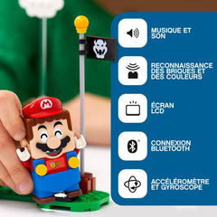 LEGO Super Mario Adventures Start Pipe element inviting coin collection and level progression