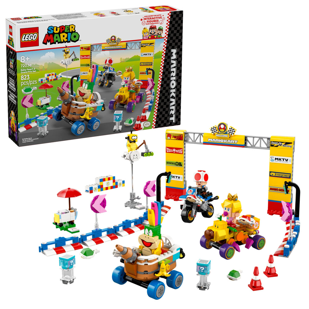 LEGO Super Mario Baby Peach figure ready for imaginative racing adventures.