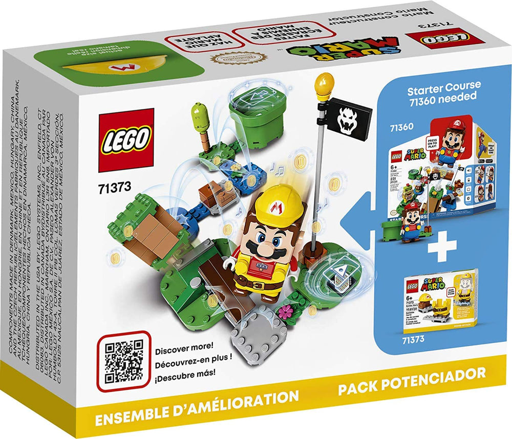LEGO Super Mario Builder Mario Power-Up Pack 71373 costume detail enhances gameplay potential.