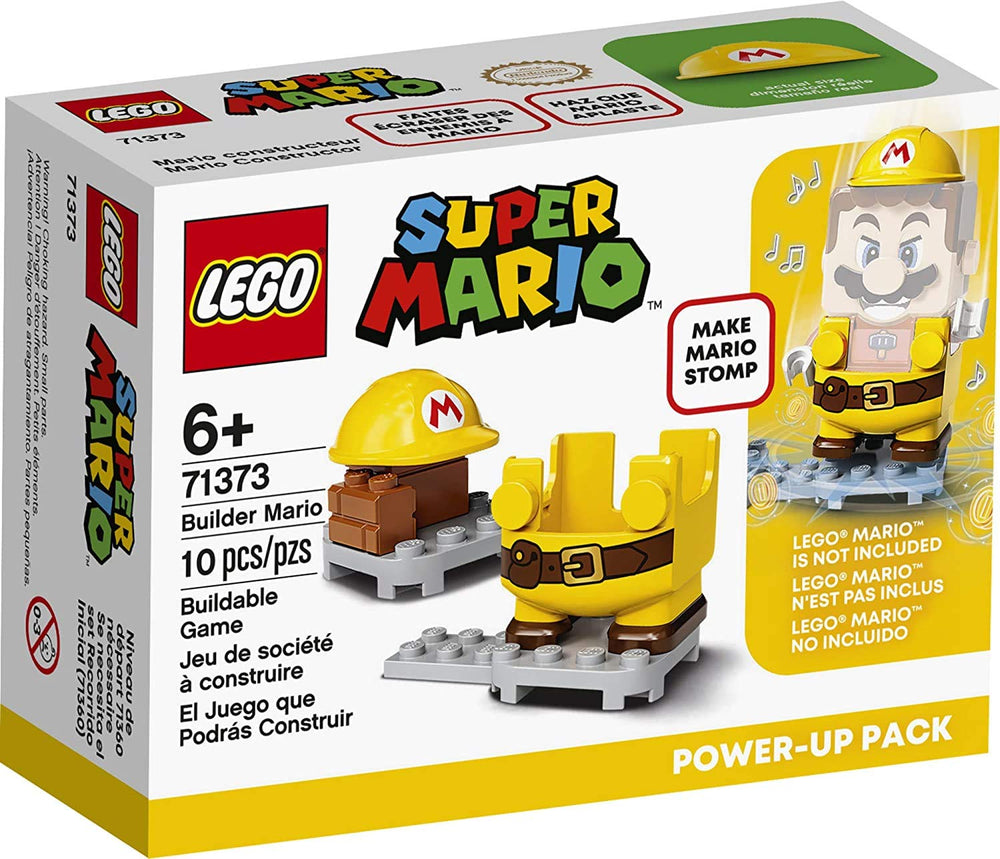 LEGO Super Mario Builder Mario Power-Up Pack 71373 front view for dynamic play.