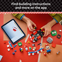 LEGO Super Mario starter area and winner's circle complete race setup.