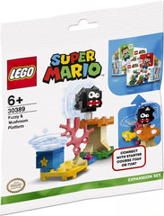 Lego Super Mario polybag platform and mushroom for interactive play and display