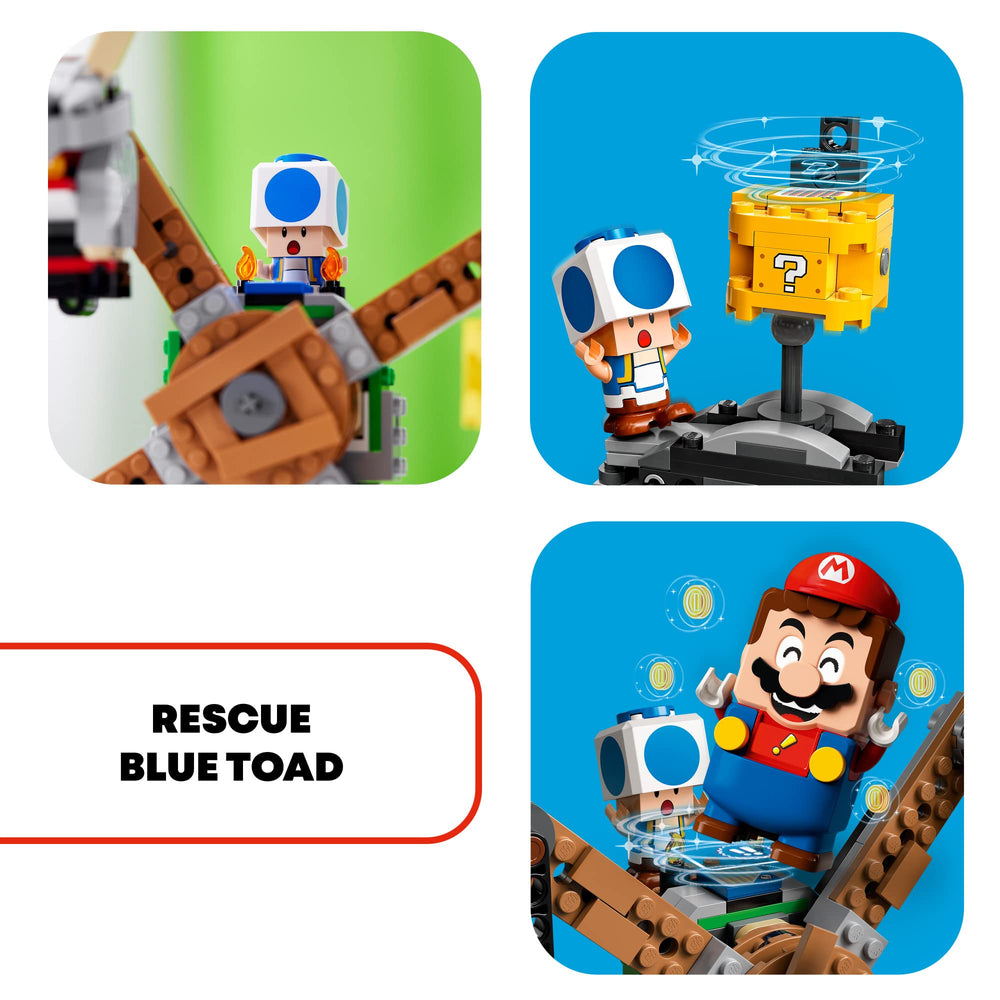 LEGO Super Mario Reznor Knockdown Set includes skewer to knock enemies off.
