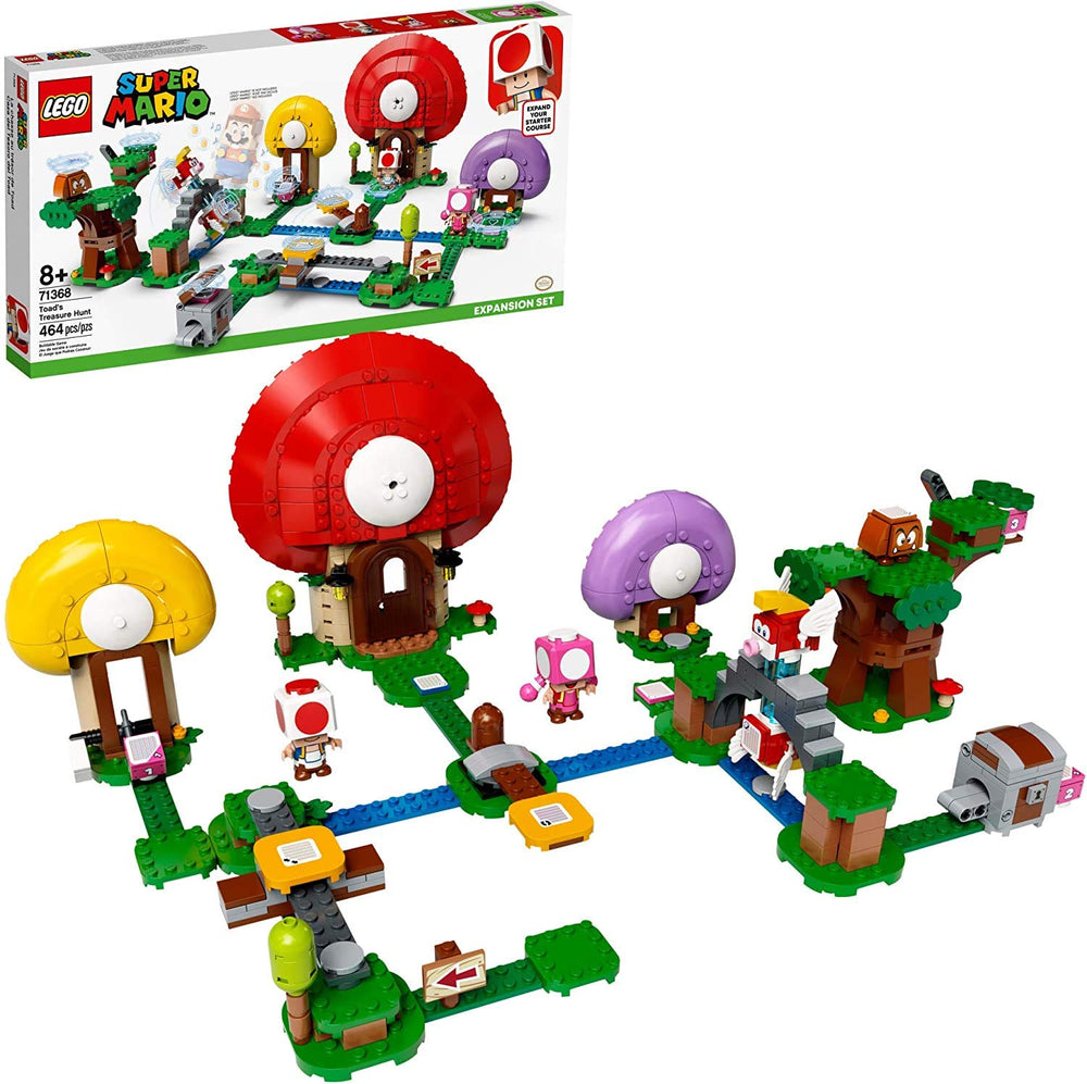 LEGO Super Mario Toad’s Treasure Hunt expansion rotating platforms enhance cross-level challenges