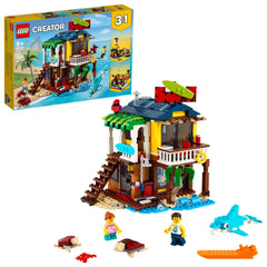LEGO Surfer Beach House front view for display and play