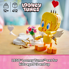LEGO Sweetheart Tweety on cloud pedestal provides a charming Valentine display.