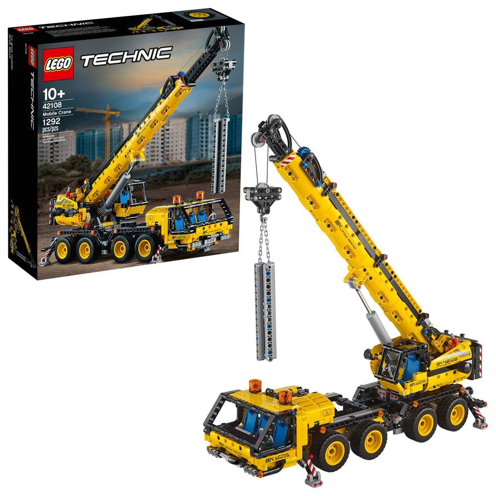 LEGO Technic 42108 mobile crane truck drive showcases steering accuracy.