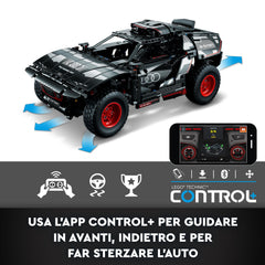 LEGO Technic Audi RS Q e-tron 42160 wheel-detail image highlights the new Technic wheel design
