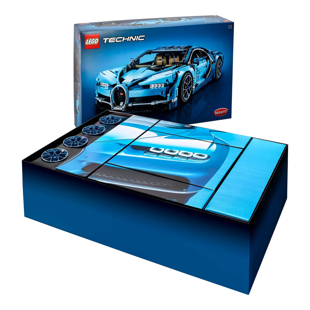 LEGO Technic Bugatti Chiron box packaging and collector booklet for gift-ready presentation
