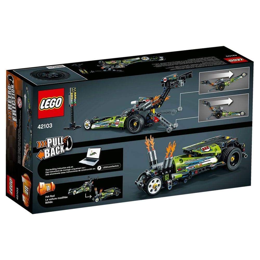 LEGO Technic Dragster includes printed and digital build instructions