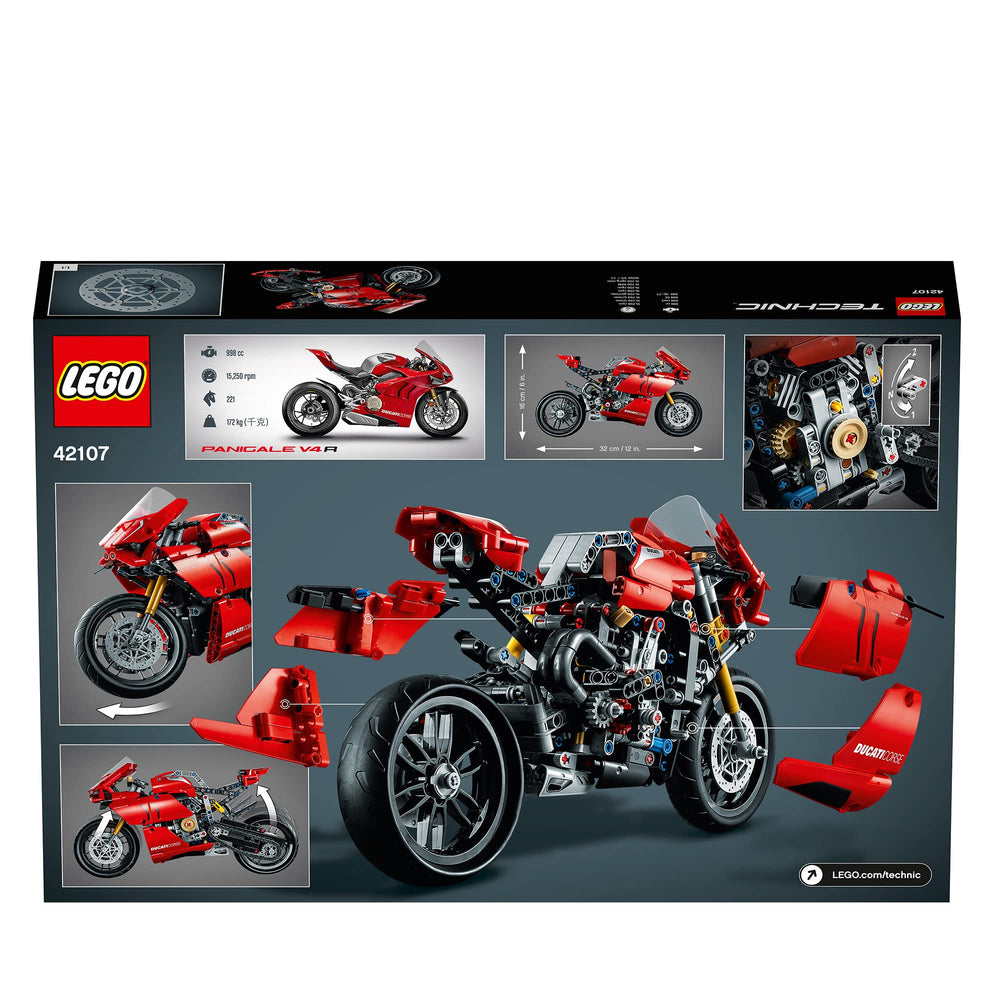 LEGO Technic Ducati Panigale V4 R full length model on desk