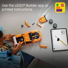 LEGO Technic Toyota Supra MK4 dimensions provide clear box and build reference.