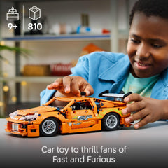LEGO Technic Toyota Supra MK4 engine-detail reveals realistic six-cylinder engine for learning.