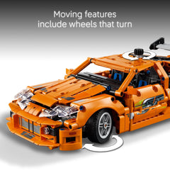 LEGO Technic Toyota Supra MK4 opening-hood enables interactive, curiosity-driven exploration.