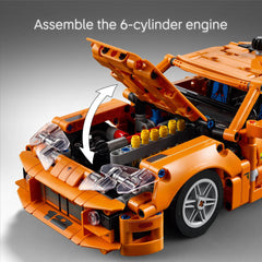 LEGO Technic Toyota Supra MK4 targa-top-removable demonstrates configurable roof for varied play.