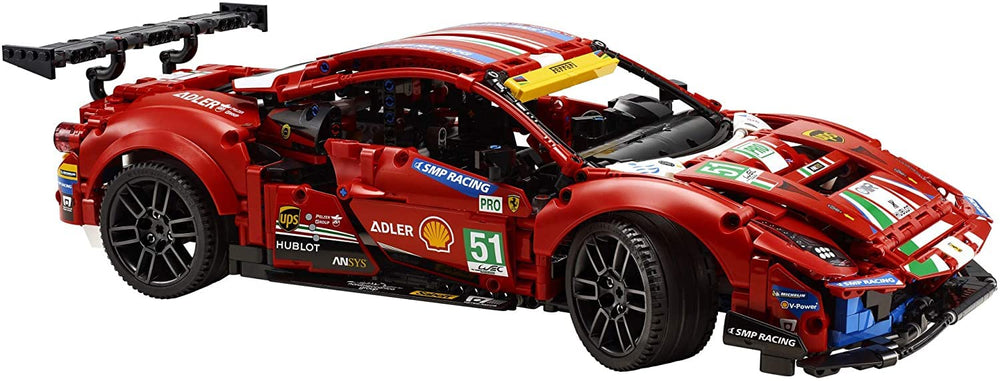 LEGO Technic Ferrari 488 GTE AF Corse 51 steering wheel directs front wheels