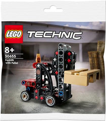 LEGO Technic forklift pallet lift action highlighting realistic movement for collaborative learning