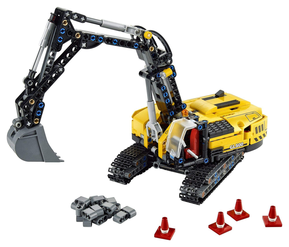 LEGO Technic Heavy-Duty Excavator 42121 with movable arm for realistic construction play